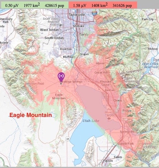Eagle View Coverage Map Lehi Amateur Radio Club
