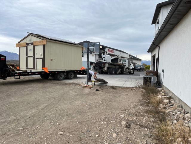 Unloading the shed